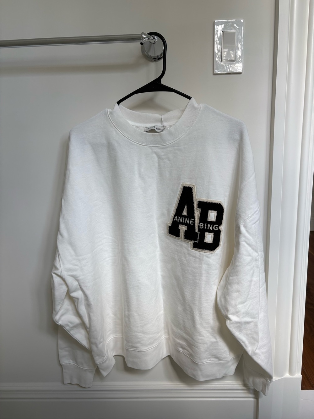 Anine Bing Miles White Sweatshirt (NWT) Large
